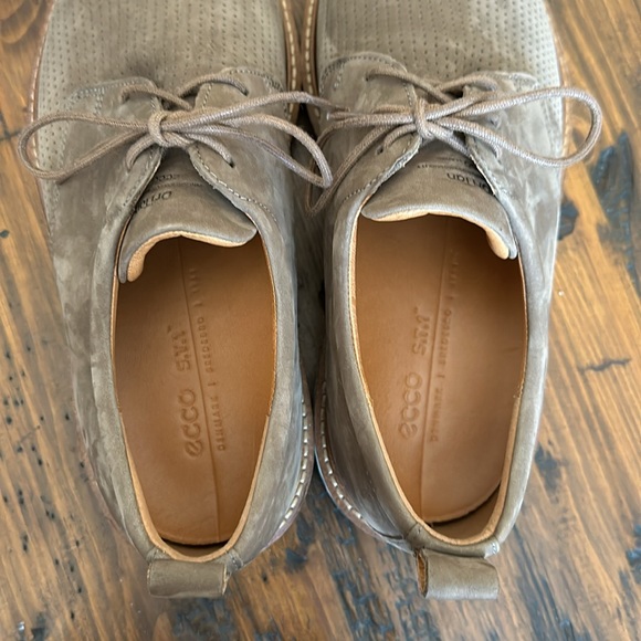 ECCO Men's St.1 Hybrid Plain Toe Oxford Birch Perforated Nubuck Loafers - Picture 4 of 9